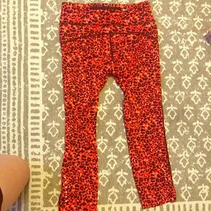 Orange Nike Leopard Dry Fit Crop Yoga Pants S